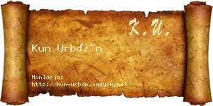 Kun Urbán névjegykártya